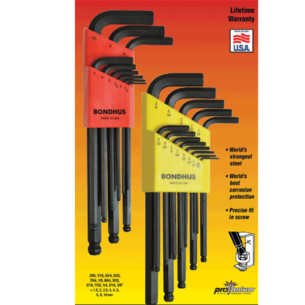 美國Bondhus波頭六角端L型扳手HLX9MSG