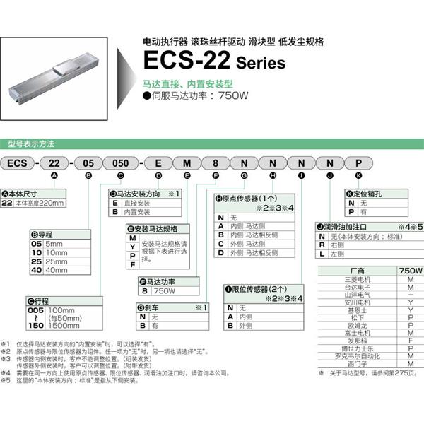 CKD喜開理電動執(zhí)行器（無馬達型）滑塊型ECS-22-40025-EM8NNNNN