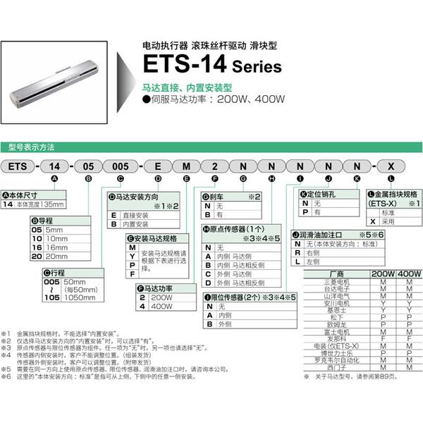 CKD喜開理電動執(zhí)行器（無馬達(dá)型）滑塊型ETS-14-16015-EM2NNNNN