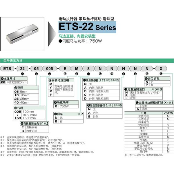 CKD喜開(kāi)理電動(dòng)執(zhí)行器（無(wú)馬達(dá)型）滑塊型ETS-22-40035-EM8BNNNN
