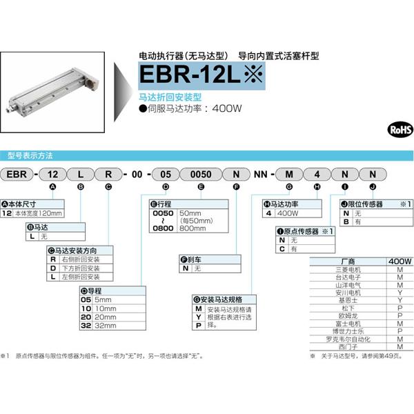 CKD喜開(kāi)理電動(dòng)執(zhí)行器（無(wú)馬達(dá)型）滑塊型EBR-12LRER-00-050050NNN-M2NN