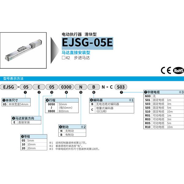 CKD喜開理電動執(zhí)行器（無馬達(dá)型）滑塊型EJSG-05E050050NBN-CS01