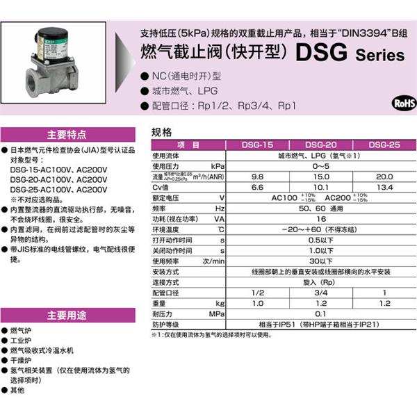 CKD喜開理氣體遮蔽閥（快開型）DSG-20-WH2-AC200V